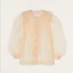 Simone Rocha Puff-sleeved Tulle Blouse